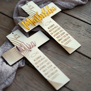 Personalized baptism cross | Baptism gift wooden cross