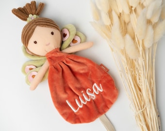 Schmusetuch Pfau mit Namen, Schnuffeltuch personalisiert, Jollein Peacock Pia, Kuscheltier Baby, Babygeschenk zur Geburt Kuscheltuch Mädchen
