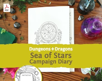DnD 5e Campaign Diary: Sea of Stars Character Journal PDF compatible with fifth edition Dungeons and Dragons and 5.5e - Mythbound
