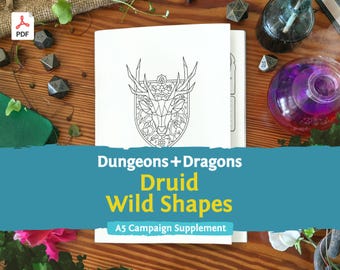 DnD 5e Druid Wild Shapes: A5 Booklet PDF compatible with fifth edition Dungeons and Dragons - Mythbound