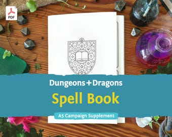 DnD 5e Spell Book: A5 Booklet PDF compatible with fifth edition Dungeons and Dragons - Mythbound