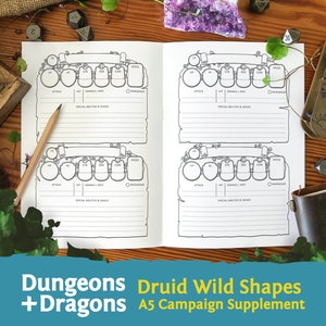 DnD 5e Druid Wild Shapes: livreto A5 PDF compatível com a quinta edição de Dungeons and Dragons - Mythbound