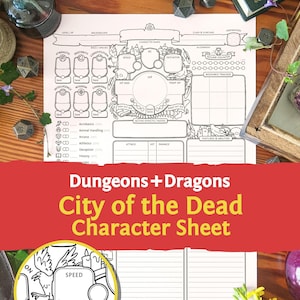Scheda del personaggio DnD 5e: Città dei Morti PDF compatibile con la quinta edizione di Dungeons and Dragons e 5.5e - Mythbound
