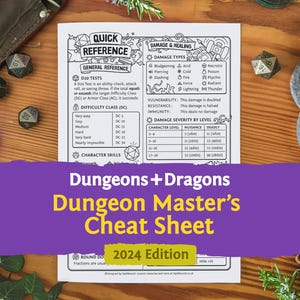 DnD 5e DM's Cheat Sheet (2024) : DM Quick Reference Guide PDF compatible with fifth edition Dungeons and Dragons - Mythbound
