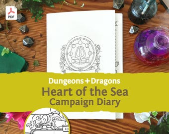 DnD 5e Campaign Diary: Heart of the Sea Character Journal PDF compatible with fifth edition Dungeons and Dragons and 5.5e - Mythbound