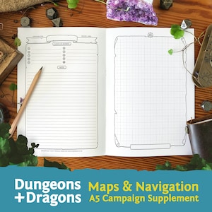 DnD 5e-kaarten en -navigatie: A5-boekje als pdf-bestand compatibel met vijfde editie Dungeons and Dragons - Mythbound