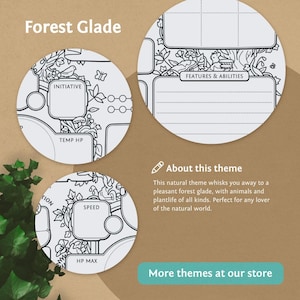 DnD 5e karaktärsblad: Forest Glade PDF kompatibel med femte upplagan av Dungeons and Dragons och 5.5e - Mythbound bild 5