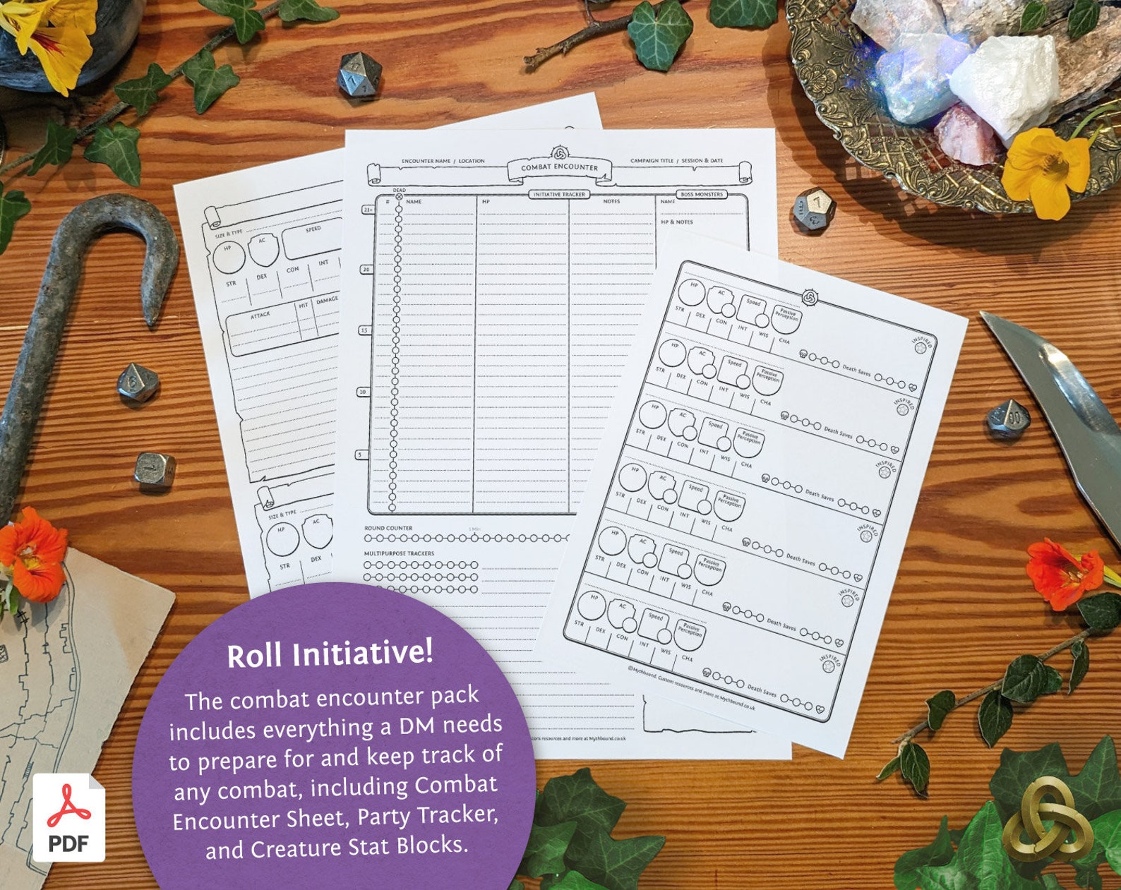 Dnd 5e DM Combat Encounters: Initiative Tracker Party and Creature ...