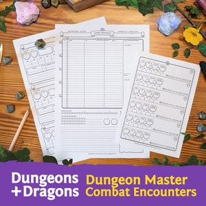 DnD 5e DM Combat Encounters: Initiative Tracker Party and Creature Stats PDF compatible with fifth edition Dungeons and Dragons Mythbound image 1