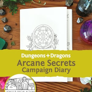 DnD 5e Feldtagebuch: Arcane Secrets Character Journal PDF kompatibel mit fünfter Edition von Dungeons and Dragons und 5.5e - Mythbound