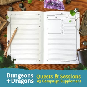 DnD 5e Quest & Session Notes: A5 Booklet PDF compatible with fifth edition Dungeons and Dragons - Mythbound