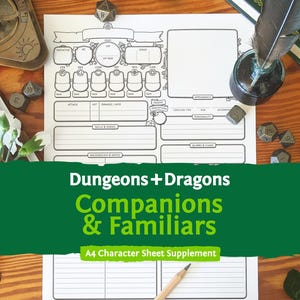 Companheiros e Familiares de D&D 5e: Ficha de Personagem em PDF compatível com a quinta edição de Dungeons and Dragons - Mythbound