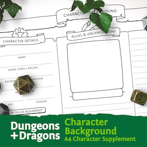 DnD 5e Character Background: A4 Character Sheet PDF compatible with fifth edition Dungeons and Dragons - Mythbound