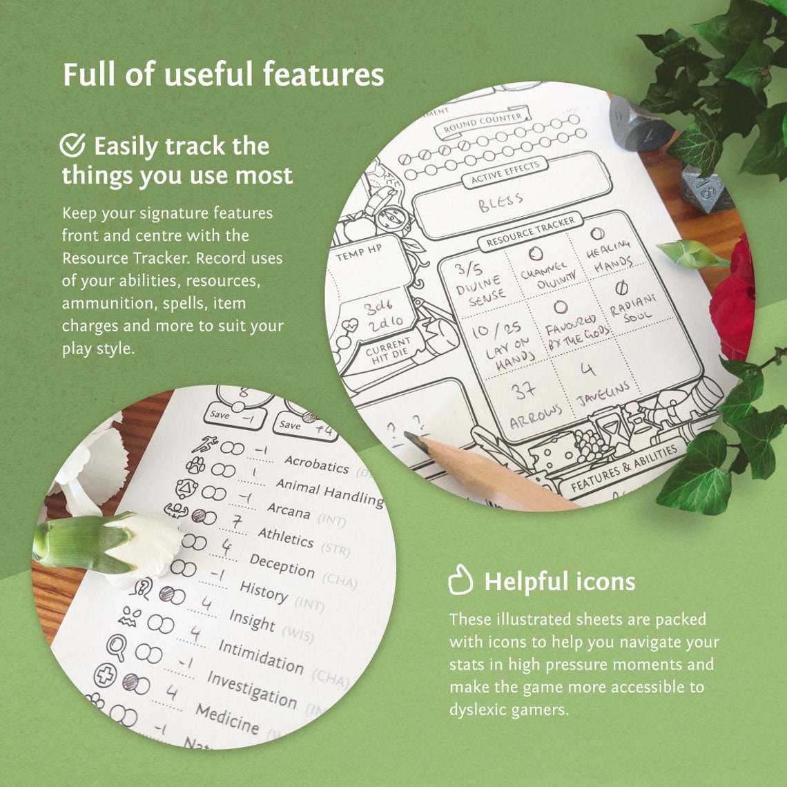 DnD 5e Character Sheet: Forest Glade PDF for Dungeons and | Etsy