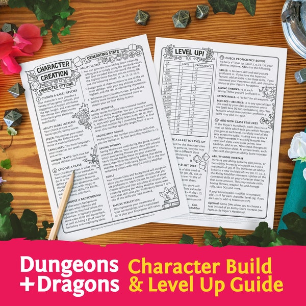 DnD 5e Character Creation & Level Up Guide : New Player Beginners Guide PDF compatible with fifth edition Dungeons and Dragons - Mythbound