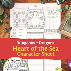 Scheda del personaggio DnD 5e: Cuore del Mare PDF compatibile con la quinta edizione di Dungeons and Dragons e 5.5e - Mythbound