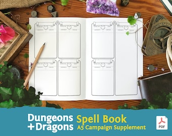 DnD 5e Spell Book: A5 Booklet PDF compatible with fifth edition Dungeons and Dragons - Mythbound