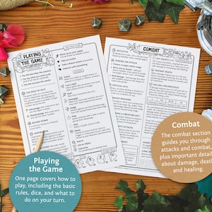 Dnd 5e New Players Cheat Sheet : Beginners Quick Reference Guide PDF ...