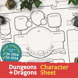 DnD 5e Character Sheet: PDF compatible with fifth edition Dungeons and Dragons and 5.5e - Mythbound