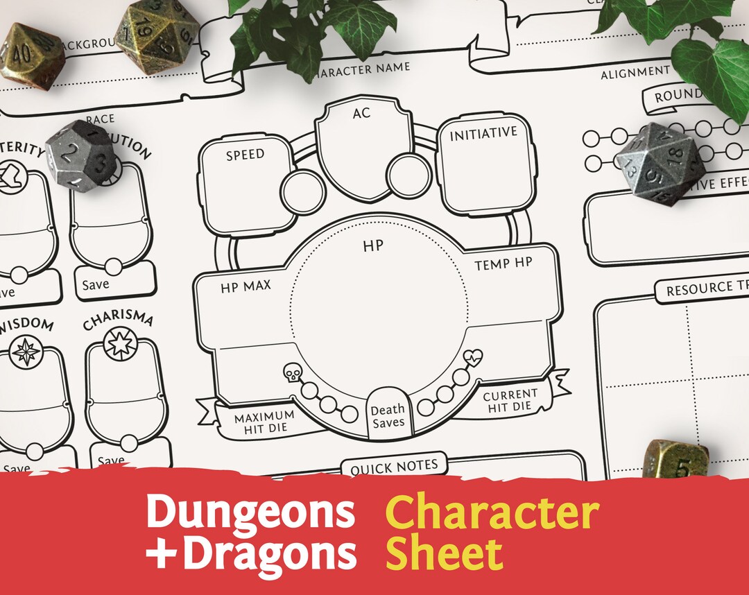 Hoja De Personaje De DnD 5e PDF Compatible Con La Quinta Edici n De 