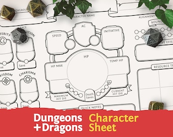DnD 5e Character Sheet: PDF compatible with fifth edition Dungeons and Dragons - Mythbound