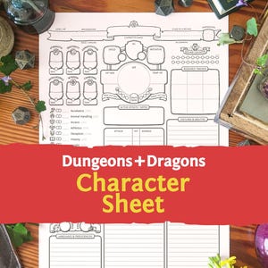 Fiche de personnage D&D 5e : PDF compatible avec la cinquième édition de Donjons et Dragons et la 5.5e - Mythbound