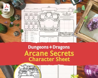 Karta postaci DnD 5e: Arcane Secrets w formacie PDF, kompatybilna z piątą edycją Dungeons and Dragons i 5.5e - Mythbound