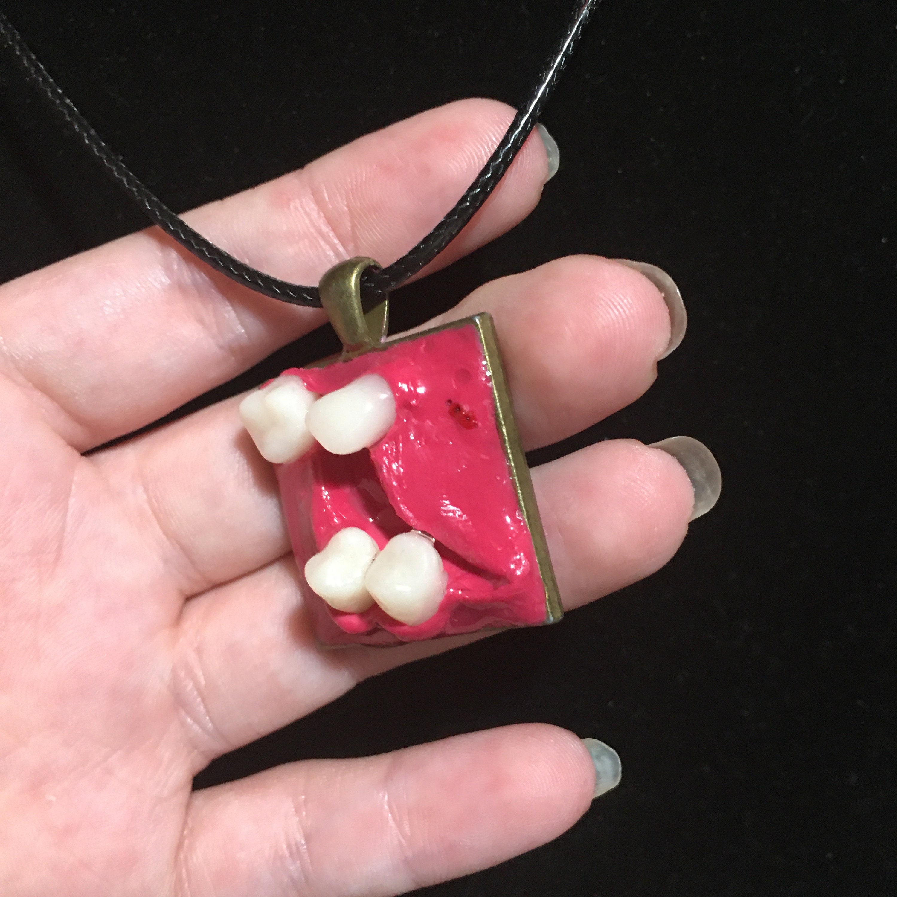Gross Mouth Thing With Teeth Body Horror Jewelry Pendant Etsy