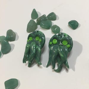 Lovecraftian Cthulhu Polymer Clay Earrings