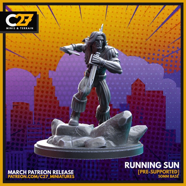 Running Sun / Warpath 40mm scale miniature - C27 Minis Crisis Protocol Proxy