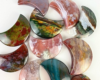 Ocean Jasper Moon: Madagascar Crystal, Colorful Gemstone