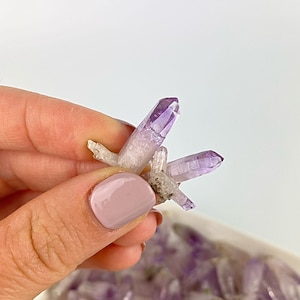 5 mini rare vera cruz amethyst points from Mexico/Vera cruz amethyst/Natural vera cruz amethyst points/High grade vera cruz amethyst