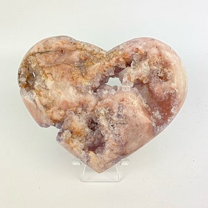 1239gXL super high grade/Plastic stand is included/Pink amethyst heart Brazil/Exquisite pink amethyst/Quartz/Unique collection pink amethyst