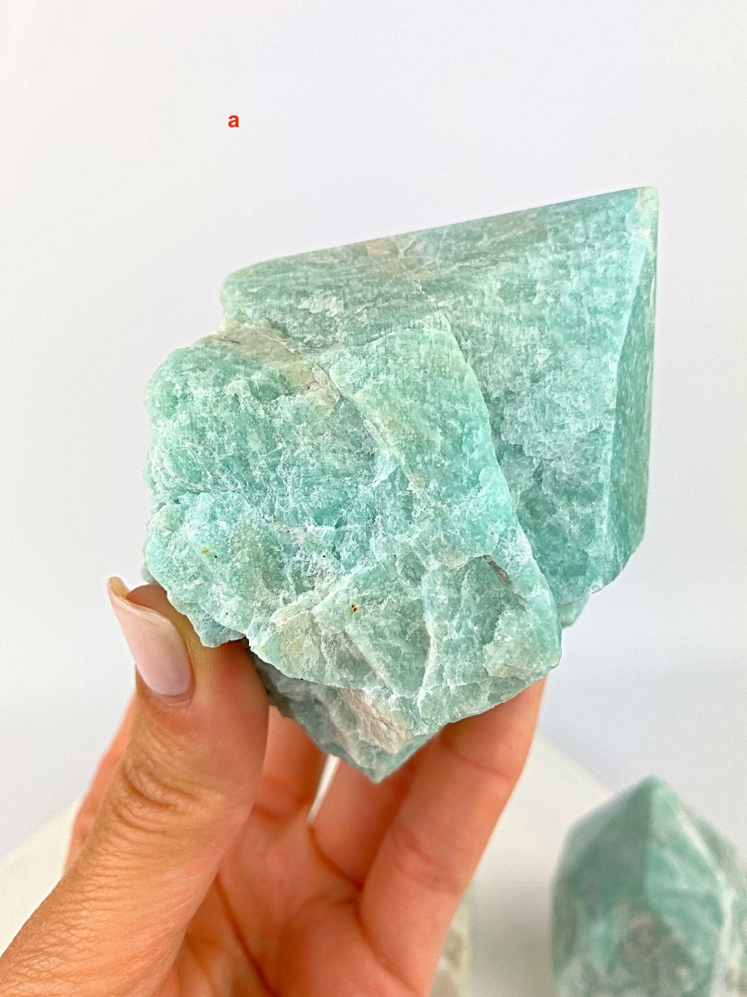 Large Raw Amazonite Polished Crystal Point