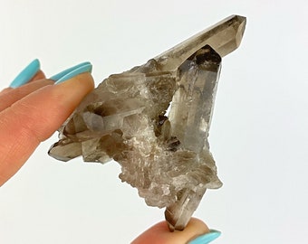 Grappe de cristal de quartz fumé naturel du Brésil