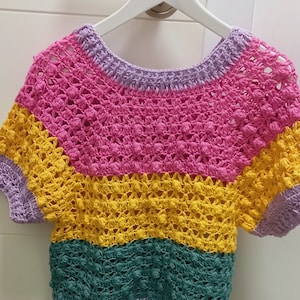 Handmade Crochet crop Top, Boho Bustier Blouse for Women, Colorful Summer Festival Crop For Her, Spring Handmade Knitwear Gift