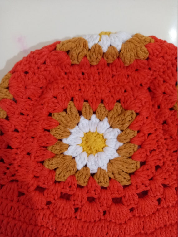 Crochet Orange Bucket Hat Crochet 