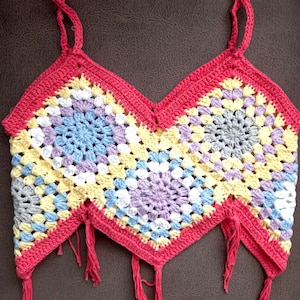 Crochet Fringe Crop Top: Handmade Boho Cotton Bustier