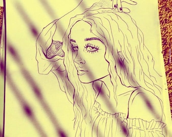Ink portrait drawing,Made to order