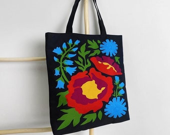 Dark Floral Tote Bag for Women Teacher Tote Bag Aesthetic Canvas Tote Bag Zipper Shopping Bag Laptop Bag, 10 Years Anniversary Gift for Wife