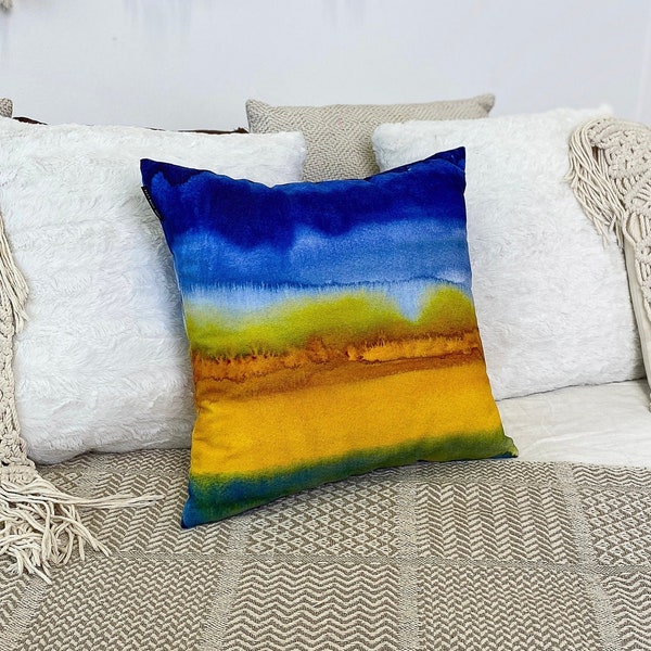 Velvet Ombre Pillow Cover | Boho Decorative Throw Pillows for couch, bed, sofa | Unique Cushion Cover | Modern Pillow Case | made in Ukraine