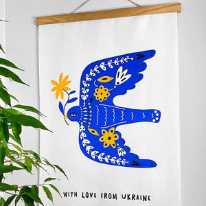 Ukrainian Art Hanging A1 Canvas Print, Canvas Print with Wooden Hangers, Extra Large Painting, Wall Poster with Hangers, Home Wall Decor