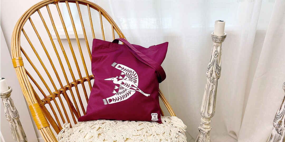 CafePress Vintage Ukraine Canvas Tote Bag - Reusable Natural Shopping Bag, Eco-Friendly Grocery Tote - View #8