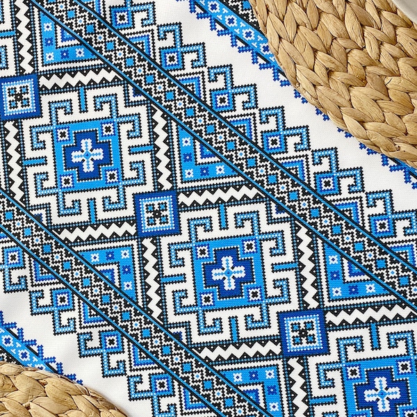 Table Runner Ukrainian Ornaments | Table cloth | Farmhouse Style Table Decor | Table Linens | Water repellent fabric | made in Ukraine