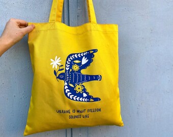 Blue and Yellow Tote Bag, Tote Bag Aesthetic, Tote bag - Ukraine Bird, Ukraine Shop, Top Handles Tote Bag, Shopping Bag, Moms Canvas Bag