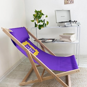 Balcony Outdoor Seating, Bright Folding Deck Chair, Wooden Lounge Chair, Modern Patio Furniture, Relax Chair, Foldable Garden Furniture