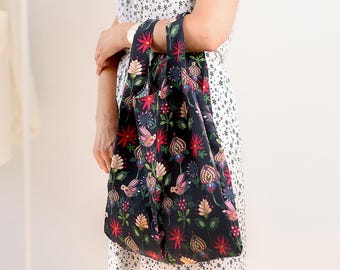 Foldable Shopping Bag | Reusable Grocery Bag | Eco Friendly Aesthetic Tote Bag | Waterproof Market bag | Cute Shipping Bag | made in Ukraine