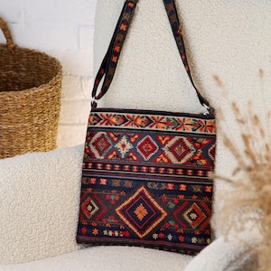 Sac Taystra ukrainien, sac femme unique de style folk, sac écologique avec fermeture éclair, sac à bandoulière bohème, sac fourre-tout en toile, sac à bandoulière, sac fourre-tout en toile