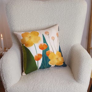 Funda de cojín de verano pastel, bonito detalle para el hogar, cojín decorativo, funda de cojín floral primaveral, decoración del hogar inspirada en la naturaleza, decoración para la sala de estar