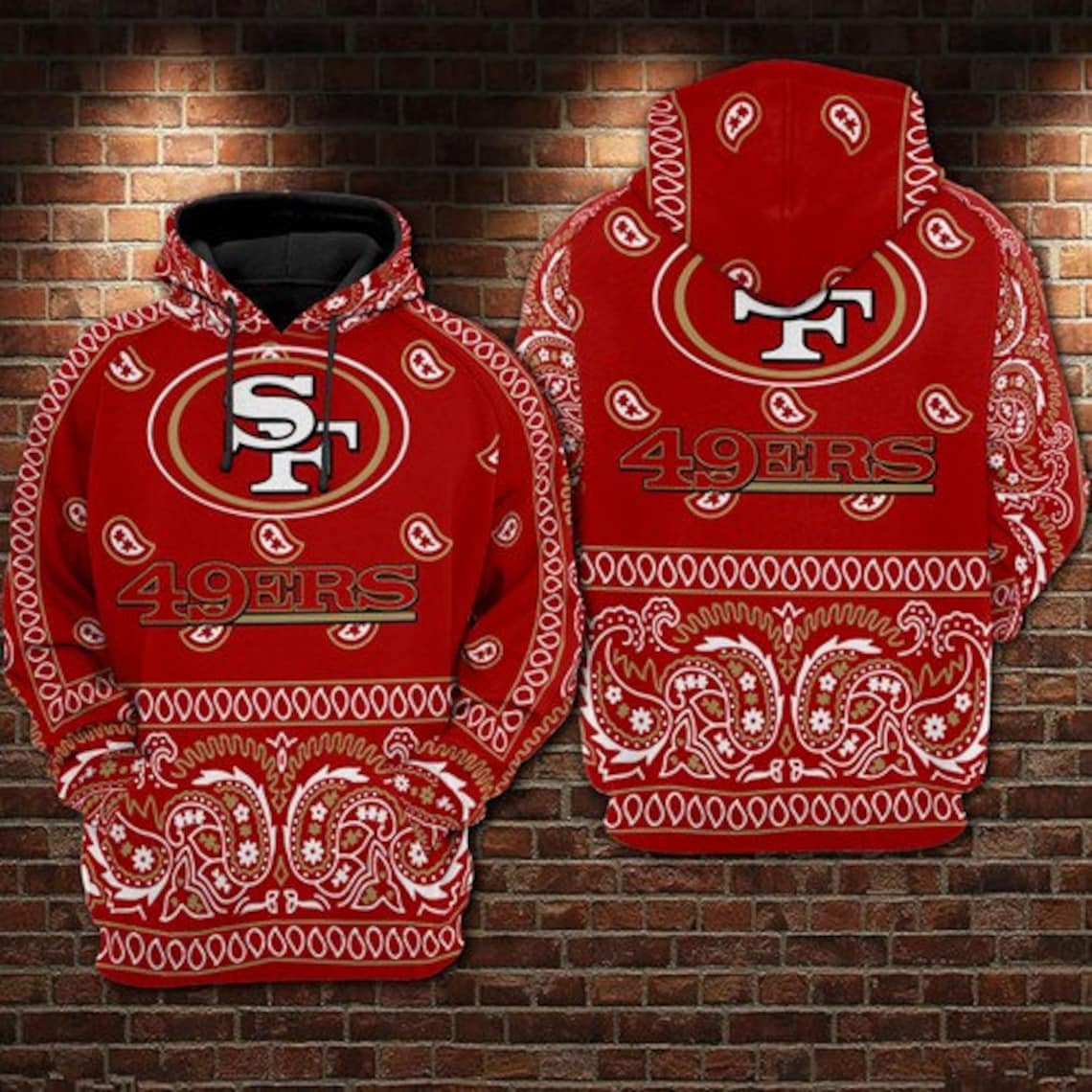 San Francisco 49ers Nfl Football Red 3d Hoodie For Men For Etsy